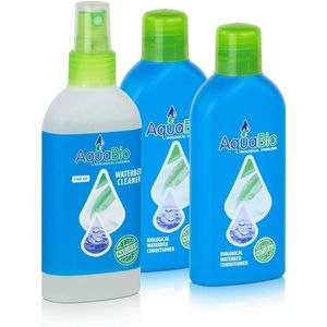 AquaBio 12 maand Super onderhoud set voor 2 persoons waterbed (2 x 140 ml waterbed conditioner 12mnd. + 1 x 140 ml reiniger)