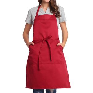 Goodivery ® Verstelbare schort met zak, extra lange banden voor mannen en vrouwen, 18 kleuren, voor chef-koks, keuken, thuis, restaurant, café, koken, bakken, tuinieren