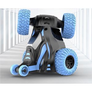 Robot speelgoed auto met 6 wielen - Discolicht/ Stunten/ Kinderen/ Blauw/ Met afstandsbediening