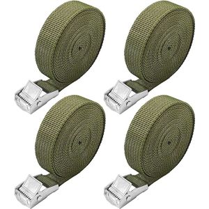 4-pack Spanbanden - 7m Lang Spanriem met Gesp Sluiting - Zware Bindriemen voor Motorfietsen, Lading en Meer - Conform DIN EN 12195-2 Standaard