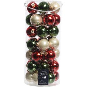 Decosis Kerstballen Mix - 49 stuks - ø 6cm - Glas - Red Green