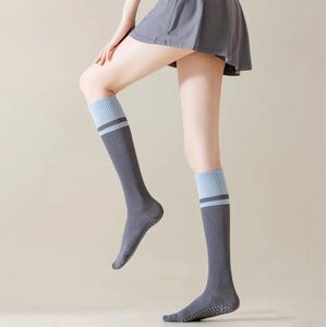 2 paar compressiekousen voor dames | Exclusieve pasvorm, fitness-, yoga- en hardloopondersteuning (donkergrijs + blauw)