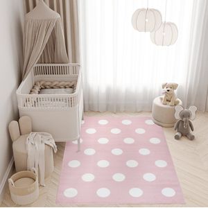 Tapiso Pinky Vloerkleed Roze Kinderkamer Meisje Tapijt Maat- 200x300