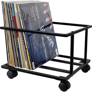 Lp vinyl opbergkist verrijdbaar - opbergtrolley - opbergen lp vinyl platen