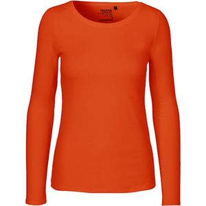 Ladies Long Sleeve T-Shirt met ronde hals Orange - S