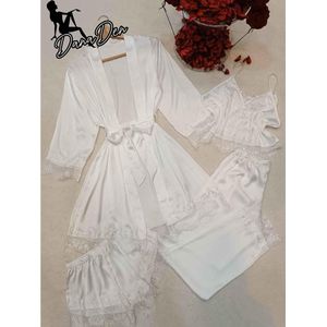 Zijde lingerie set dames - White