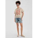 QS - Shirt - Lichtbeige - Bloemenprint