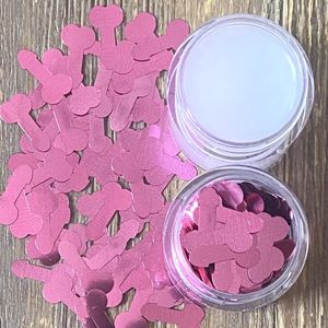 GetGlitterBaby® - Roze Piemel Chunky Festival Glitters voor Lichaam en Gezicht / Face Body Jewels Glitter Vrijgezellenfeest / Gay Pride - Piemels / Penis Roze Pink + Glitter HuidLijm