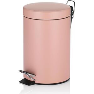 3 liter cosmetica-emmer, pedaalemmer, prullenbak, vuilnisbak, roze, 17 x 17 x 26 cm
