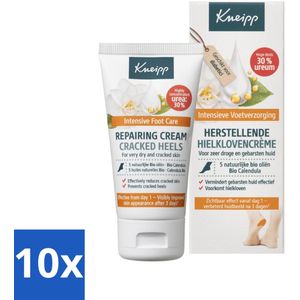 10 x Kneipp - Hielklovencrème - 30 % ureum - Geschikt voor diabetici - 50 ml - Diabetische Voetverzorging - Natuurlijke Voetcrème