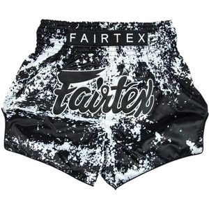 Fairtex Muay Thai Shorts - BS1949 Grunge Black - Zwart / Wit S