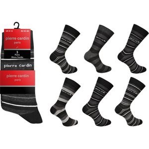 Pierre Cardin - Sokken Heren 43 46 - 12 paar - Donker Kleuren - Strepen - Hoge Heren Sokken - Herensokken Maat 43 46