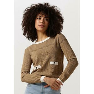 Liu Jo Crepe Fancy Lady Sweatere Tops & T-shirts Dames - Shirt - Beige - Maat M