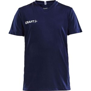 Craft Squad Jersey Solid SS Shirt Junior  Sportshirt - Maat 122  - Unisex - blauw/wit Maat 122/128