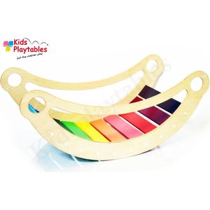 KPW Houten Montessori klimboog | Waldorf rocker | Pikler schommel peuters | Balanceerbord | Klimbord | schommelboot | klimrek kinderen