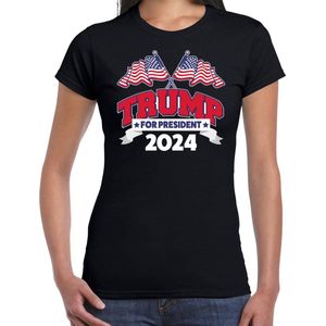 Bellatio Decorations T-shirt Trump dames - 2024 electie - fout/grappig voor carnaval L
