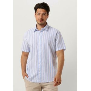 SELECTED MEN Slhregnew-linen Shirt Ss Classic Heren - Vrijetijds blouse - Blauw - Maat XL