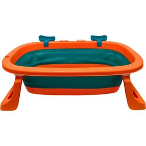 SFT Products - Opvouwbaar Baby Bad - Oranje/Groen - Baby Badje - Inklapbaar Bad - Krab - Ruimtebesparend Baby Badje - Compact Badje voor Kinderen - Opberg Badje - Opvouwbaar Kinderbadje - Badje voor Huisdieren