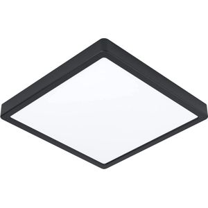 Plafondlamp Fueva 5 - 285 cm - zwart metaal - wit kunststof - badkamer - neutraal wit - IP44