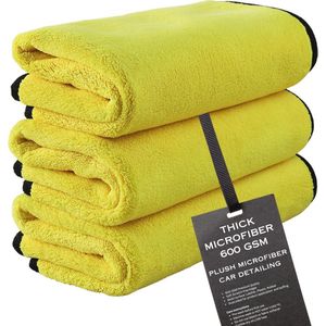 Microvezel Handdoeken voor Autodetaillering - Dubbelzijdig en Krasvrij, 3 Stuks (40,6 x 40,6 cm)