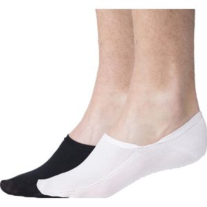 Steps Onzichtbare Sneaker Sok Man Zwart Wit BCI Katoen 4 paar