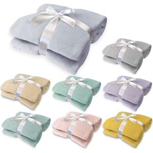 Deken Roma Polar turquoise, microvezel fleece deken 150x200 cm, pluizige zachte woondeken in trendy kleuren