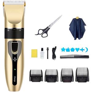 CHIWIN Tondeuse Draadloze Set - Professionel Tondeuse Mannen - Haar- en Baardtrimmer - Hoogwaardige RVS messen - 5 Fijninstellingen - 4 Opzetkammen - Slechts 60dB - Waterdicht - Goud - Vaderdag Cadeau/Verjaardagscadeau