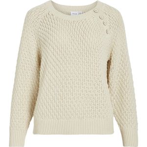 Vila Trui Vijosmira O-neck L/s Button Knit To 14098538 Birch Dames Maat - XL