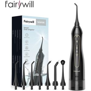 Draagbare Monddouche - Tandarts - Water Mond Flossen - USB Oplaadbaar - 5 Waterstralen - 200Ml Water Tank - Waterdicht - Anti Plak - Mond En Tanden Reiniger - Zwart