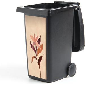 Container sticker Minimalistisch - Bloem - Bladeren - Beige - 38x80 cm - Kliko sticker