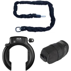Axa XL Imenso X-Large set met 100cm Insteekketting en zadeltas - Zwart