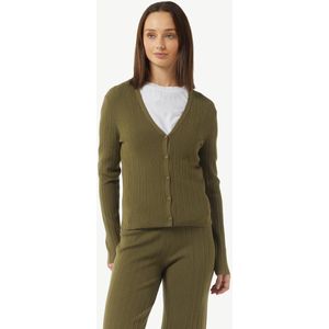 comma casual identity Gebreid vest  olijfgroen