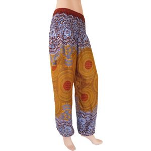 Harembroek - Yogabroek - Zomerbroek M; maat 38, 40 en 42 - Mandala koper