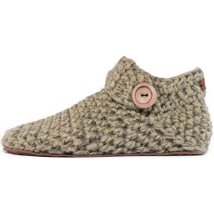 Kingdom of Wow - Sloffen Enkelhoog Unisex Wol Barefoot Winter Moss Maat 36/37 - Handgemaakt