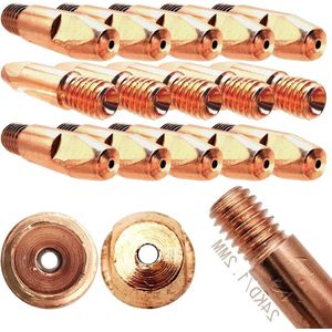 Lasmondstukken tips M6 - 15 stuks gaslasmondstukken 24KD lascontactpunt Handheld laspunt voor 24KD MIG/MAG lasbrander accessoires slijtdelen 1.2mm - Power mondstukken