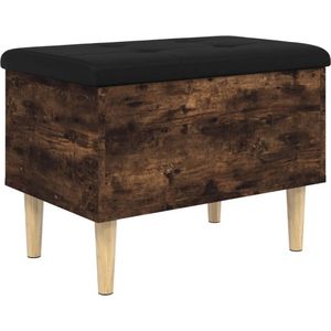 vidaXL Opbergbankje - 62x42x46 cm - Gerookt Eiken Opbergbank - Gangbank - Kastdeur - Meubilair - Eikenhouten Bank