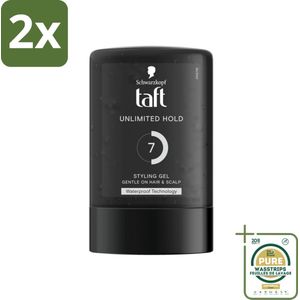 Taft - Unlimited Hold 7 - Styling Gel - Onbegrensde hold - 300 ml - Voordeelverpakking - 2 stuks - Unlimited Hold - Sterke fixatie