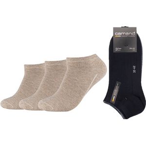 CAMANO Sneaker sokken en Enkelsokken Beige 80% Katoen 39/42 naadloos zonder knellende elastiek 3 PACK