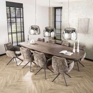 Deens Ovale Eettafel Alo Acaciahout Bruin 300x120 cm