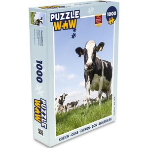 Puzzel Koeien - Gras - Dieren - Zon - Boerderij - Legpuzzel - Puzzel 1000 stukjes volwassenen