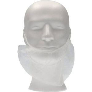 CMT | 100 baardmaskers Wit | met 2 elastiekjes | latex vrij | one size