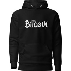 Graffity Street Art Bitcoin Hoodie Zwart Maat 2XL | Bitcoin cadeau| Crypto cadeau| Bitcoin Trui| Crypto Trui| Crypto Hoodie| Bitcoin Merch| Crypto Merch| Bitcoin Kleding| Crypto Kleding