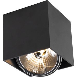 QAZQA box - Moderne Plafondspot | Spotje | Opbouwspot - 1 lichts - L 12 cm - Zwart - Woonkamer | Slaapkamer | Keuken