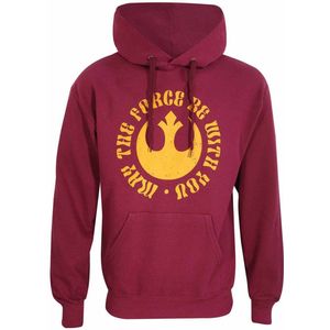 Uniseks Hoodie Star Wars May The Force Be With You Bordeaux - S