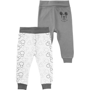 Disney Mickey Mouse Baby Broekjes - Set van 2 - Grijs/Wit - Maat 62/68