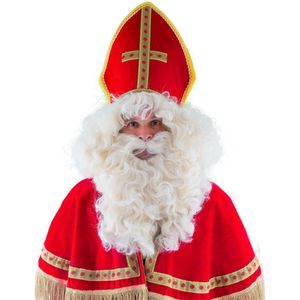 Luxe Sinterklaas pruik met baard en snor