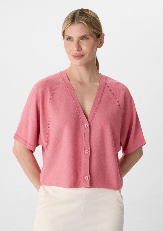 COMMA Gebreid vest  pitaja roze