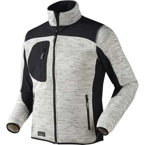 JAK 6155 Gebreid Fleecevest-Lichtgrijs-3XL