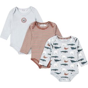 Dirkje Q- Boys arctic Jongens Rompertje 3 PACK - Maat 68