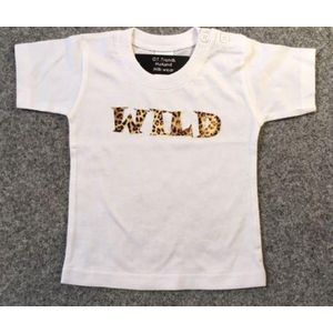 Baby shirt met opdruk ''WILD'' wit maat 80